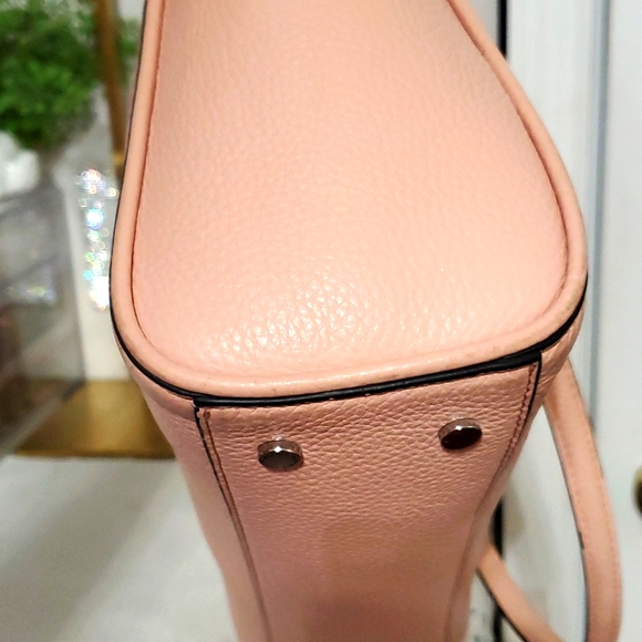 KARL LAGERFELD PINK PEBBLE LEATHER SATCHEL BAG - Picture 11 of 17